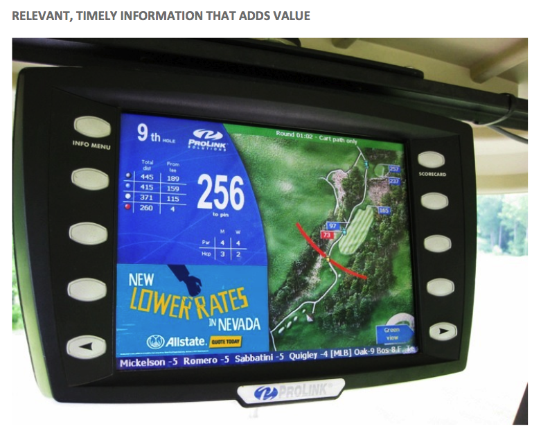 golf cart gps screen