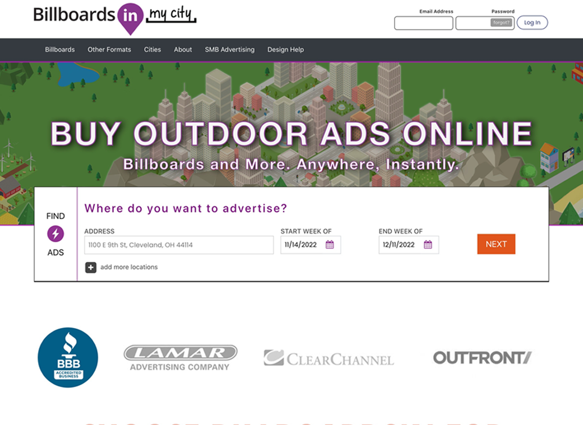 Screenshot of BillboardsIn.com